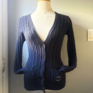 Y2k Hollister cable knit preppy academia Cardigan sweater